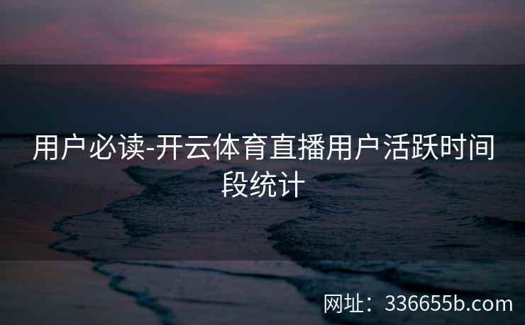 用户必读-开云体育直播用户活跃时间段统计